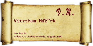 Vitzthum Márk névjegykártya